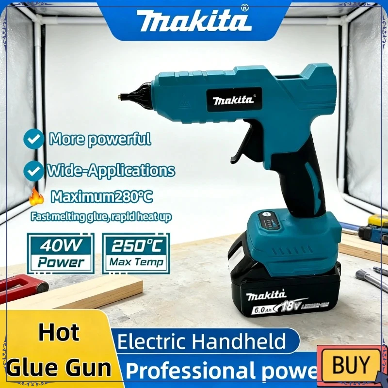 

Беспроводной термоклеевой пистолет Makita 18В с защитой от ожогов, ручной пистолет для горячего клея, инструмент для DIY, ремонта и рукоделия, без аккумулятора и зарядного устройства