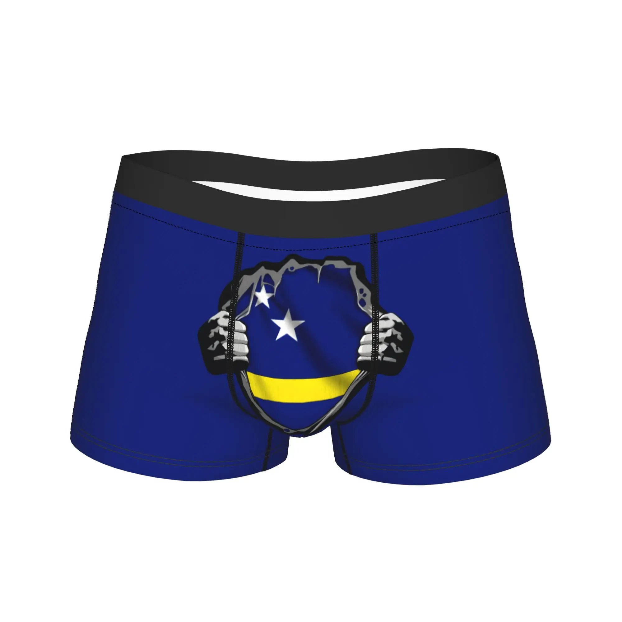 Curaao Flag Caribbean soccer football Boxers Humorous Underwear  Boxer Underpants Gag Gift For Men