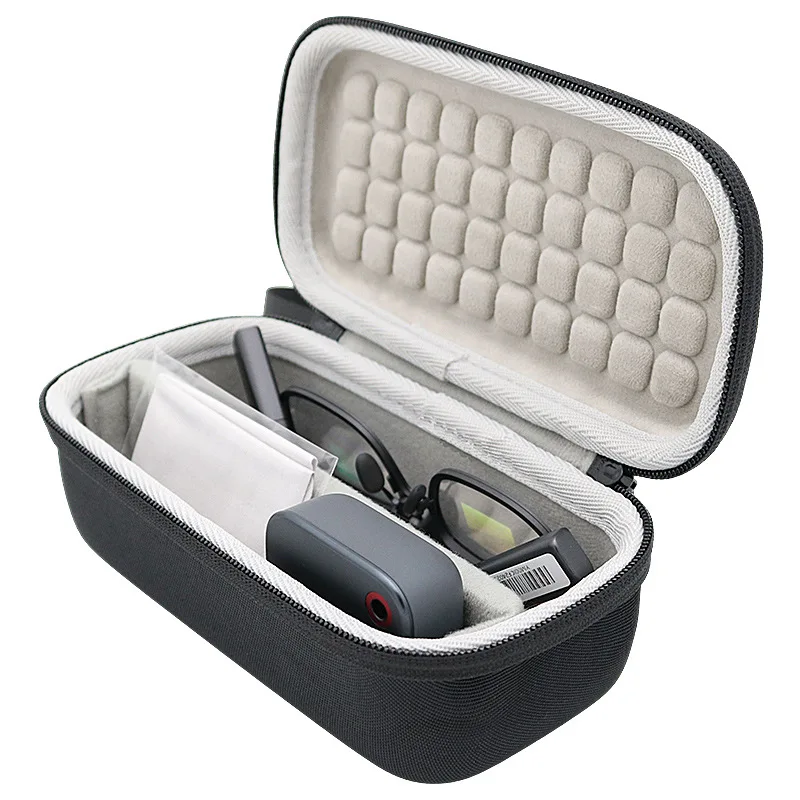 Hard Travel Carrying Case Pouch for INMO GO3 AI Smart Glasses with Soft Velvet Lining and Portable Handle