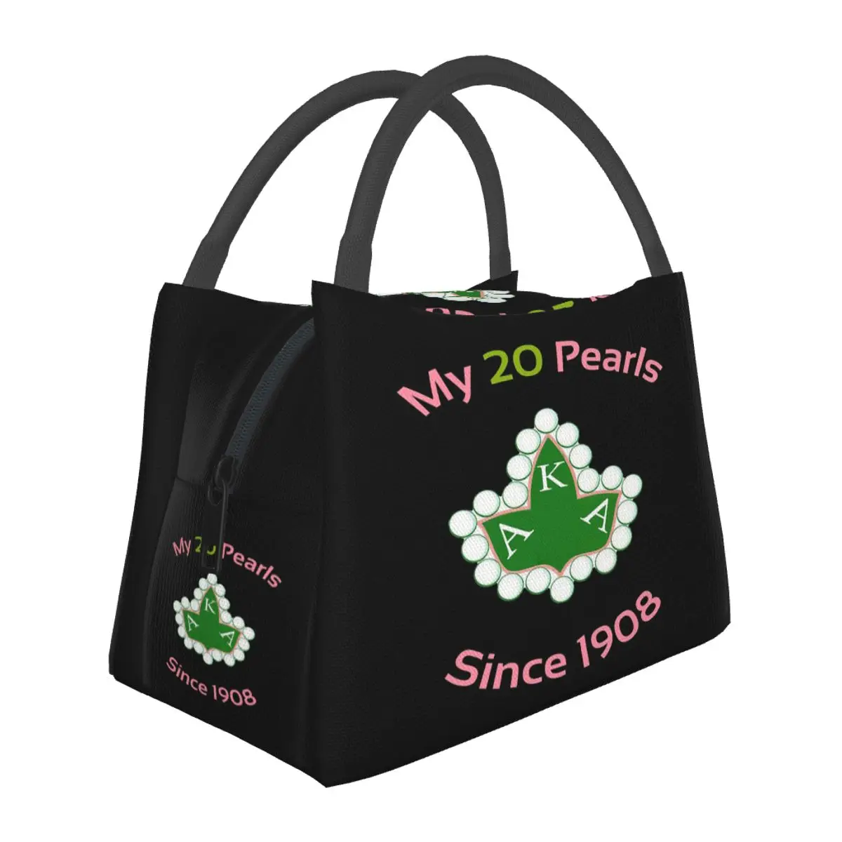 Alpha Kappa Alpha AKA My 20 Pearls Since 1908 Lunch Bags Bento Box Portable Lunch Tote Picnic Bags Thermal Bag for Woman Office