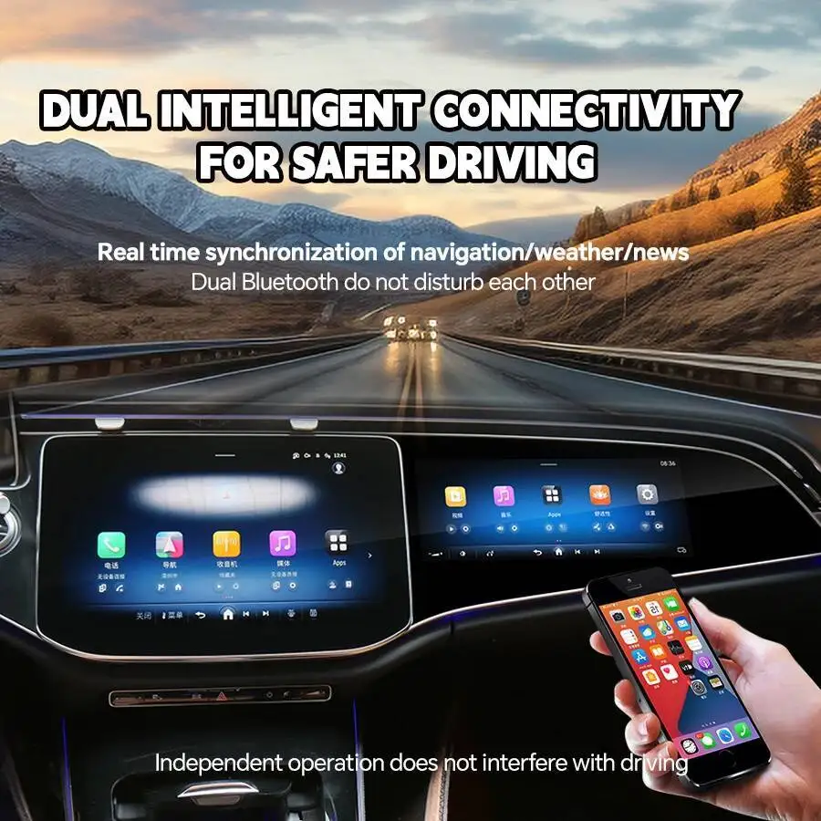 Car Co-pilot Screen Dashboard Android Auto Carplay For Mercedes Benz E ClassE260E300W214 2024 Passenger Entertainment Multimedia