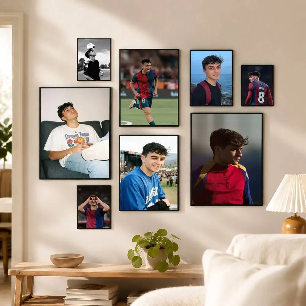 Pedri football star  Poster Waterproof Wall Art Sticker For Bar Living Room Vintage Decor High Quality Print Gift