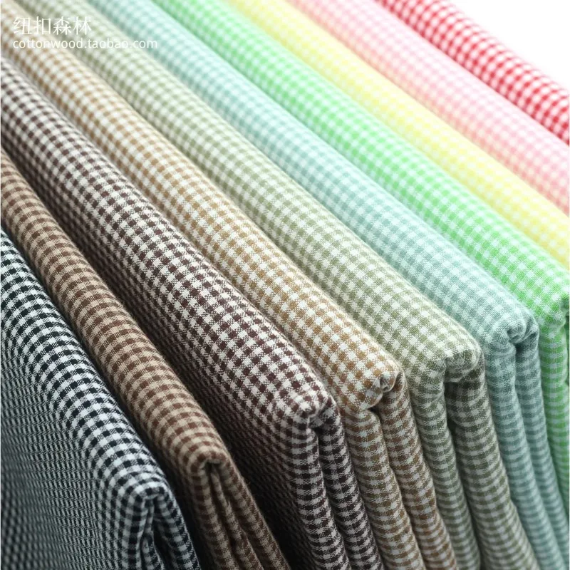 

Хлопковая клетчатая ткань измерителя для рубашек, платьев, одежды, юбки, пижамы, ткань для шитья «сделай сам», мягкая дышащая удобная розовая, красная