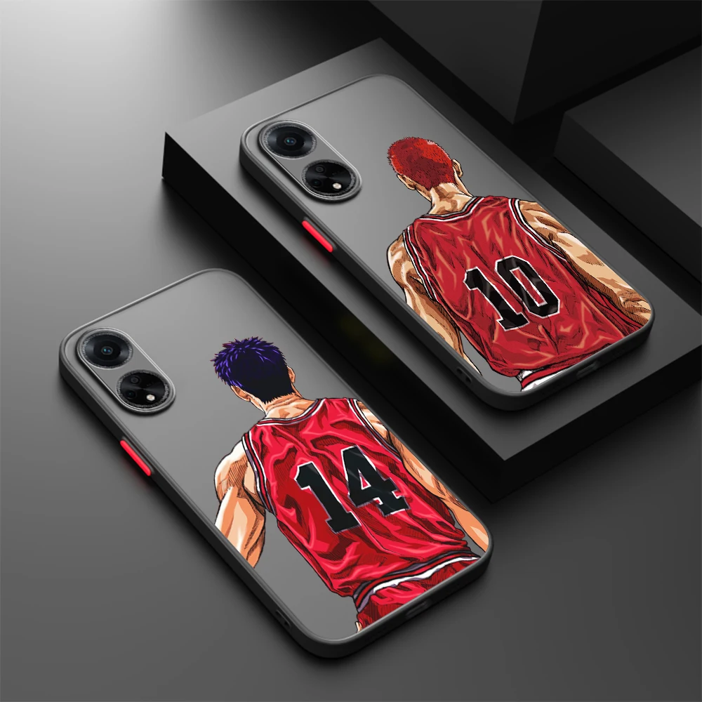 S-Slam Dunk Cute Back Shadow Frosted Translucent For OPPO X5 X3 A54S A5 A94 A16 A53S A57 A74 A72 A96 A98 A78 5G Back Phone Case