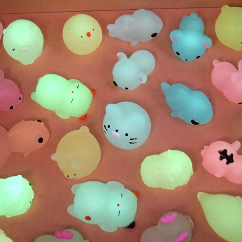 Mini Squishy Toy Cute Glow Mochi Animal Squeeze Antistress Toys For Children Adults Kawaii Slow Rising Stress Relief Toys Gift