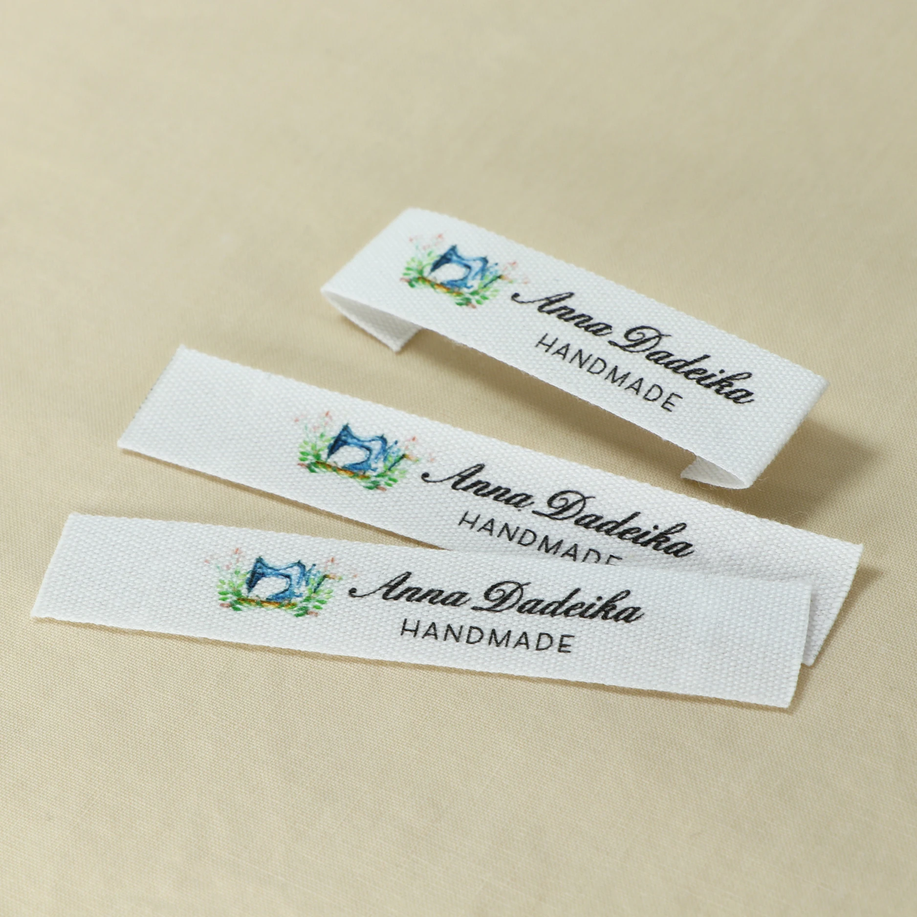 Sewing labels / Custom brand labels, Clothing Labels, Sewing Machine, Fabric 100% cotton,  Custom text (FR015)