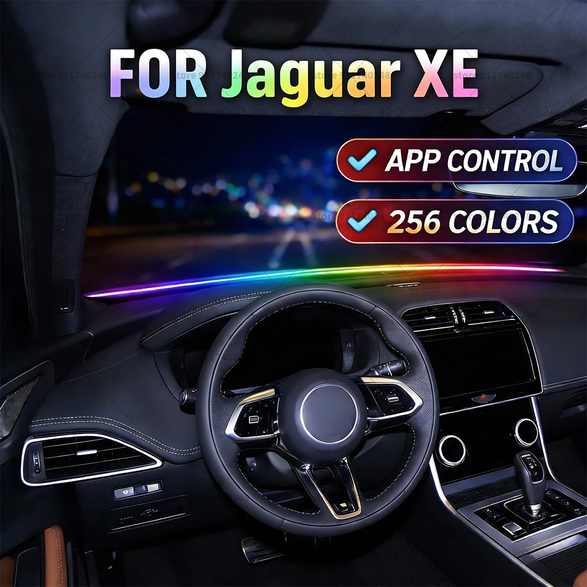 

For Jaguar XE Automotive decoration light strip,colorful acrylic front windshield soundproofing strip,ambience light