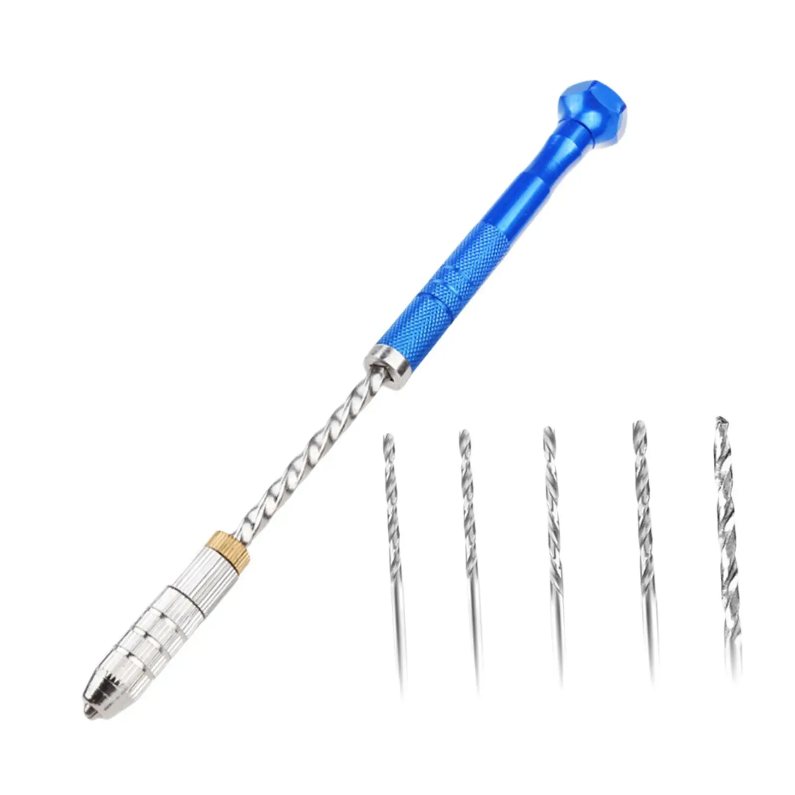 Pin Vise Hand Drill Manual Mini Hand Drill with Chuck Micro Twist Bit for DIY Jewelry Model Making Crafts Manual Work