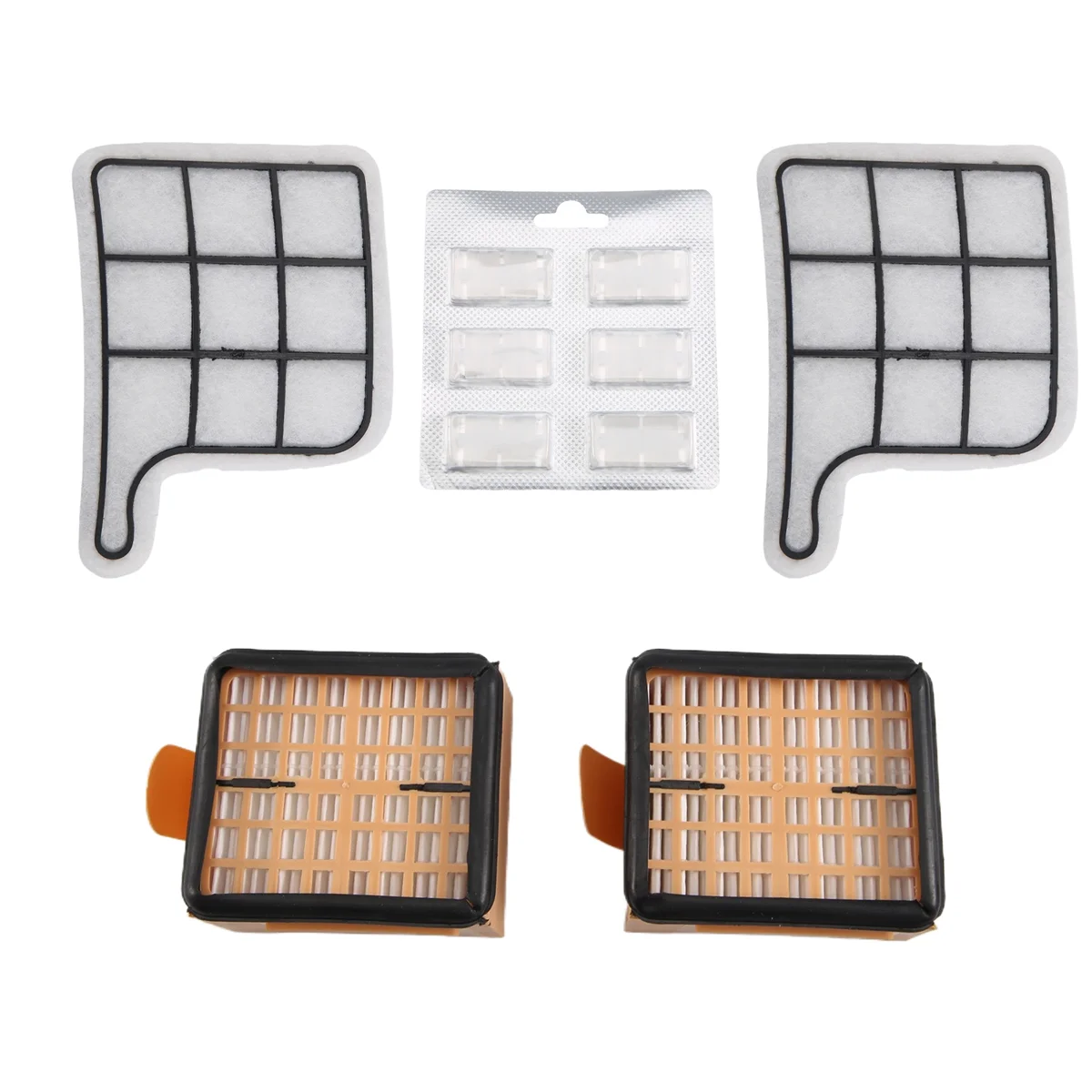 Juegos Zubehoer para Vorwerk - Kobold 135/136 / 135SC / VK135 / VK136 - 2 x filtro de higiene + 2 x filtro de protección del motor + 6 x frag