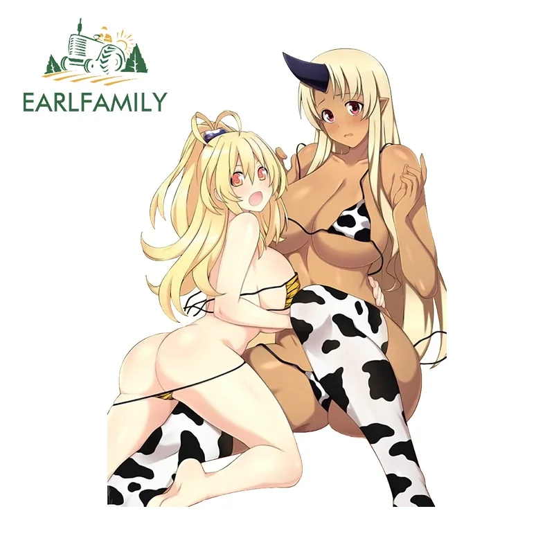 EARLFAMILY Waifu NSFW أنيمي هنتاي سيارة ملصق مثير مقاوم للماء دراجة نارية مرآة الرؤية الخلفية ملصق مائي مقاوم للخدش مسلية ديكور السيارات