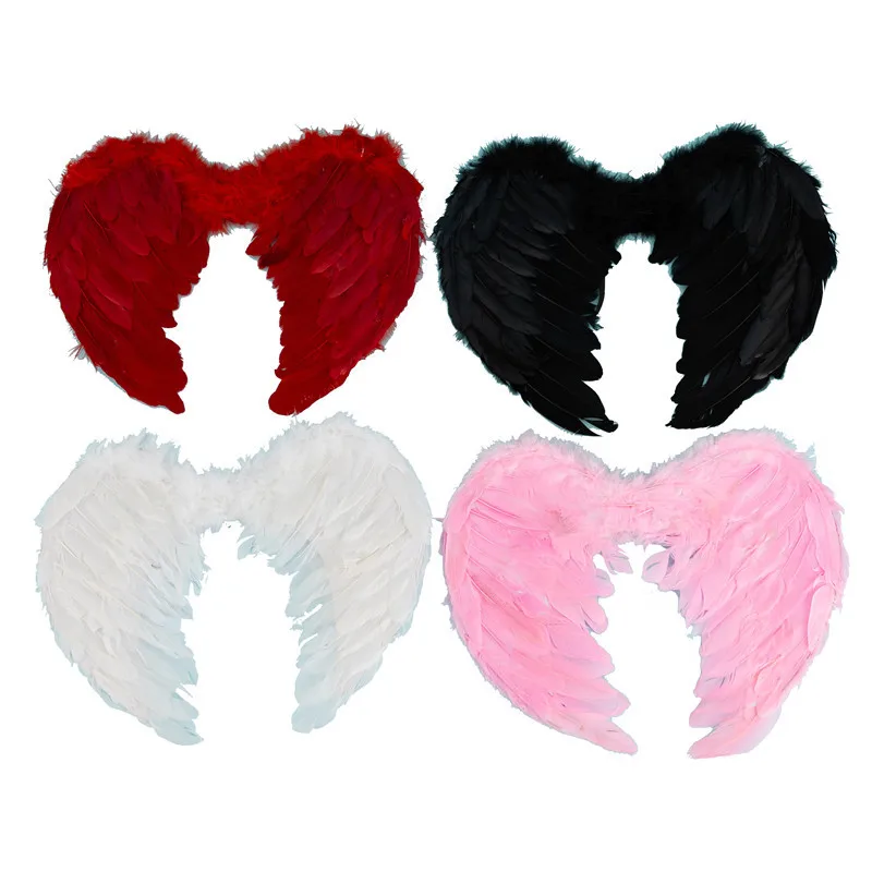 

Angel Wings White Black Pink Red Feather Wings Cosplay Wings Stage Show Halloween Christmas Party CostumeAdult Children Gift