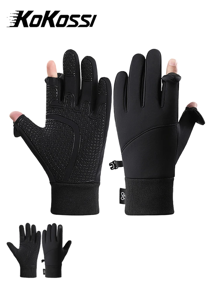 AliExpress NONE KoKossi Winter Outdoor Sports Running Skiing Cycling Fishing Gloves Windproof Waterproof Touch Screen Full Finger Flip gloves