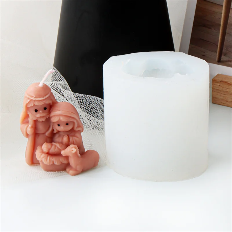 Mini Holding Baby Love Family Aromatherapy Candle Resin Molds Silicone New Life Birth Scene Father Hug Mother Plaster Mould