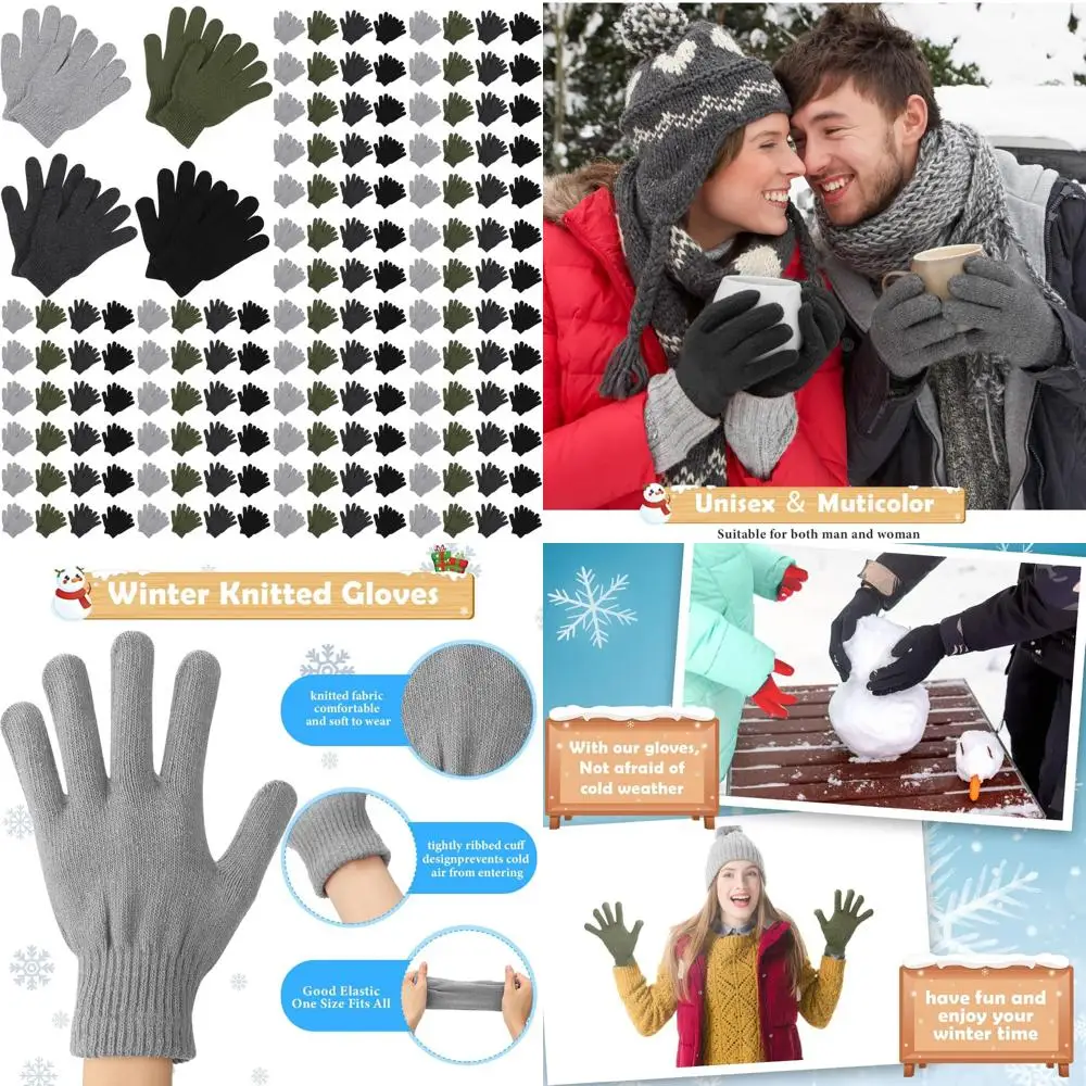 قفازات دافئة قابلة للتمدد للجنسين - قفازات جري شتوية بأزواج كبيرة، مثالية للرجال والنساء