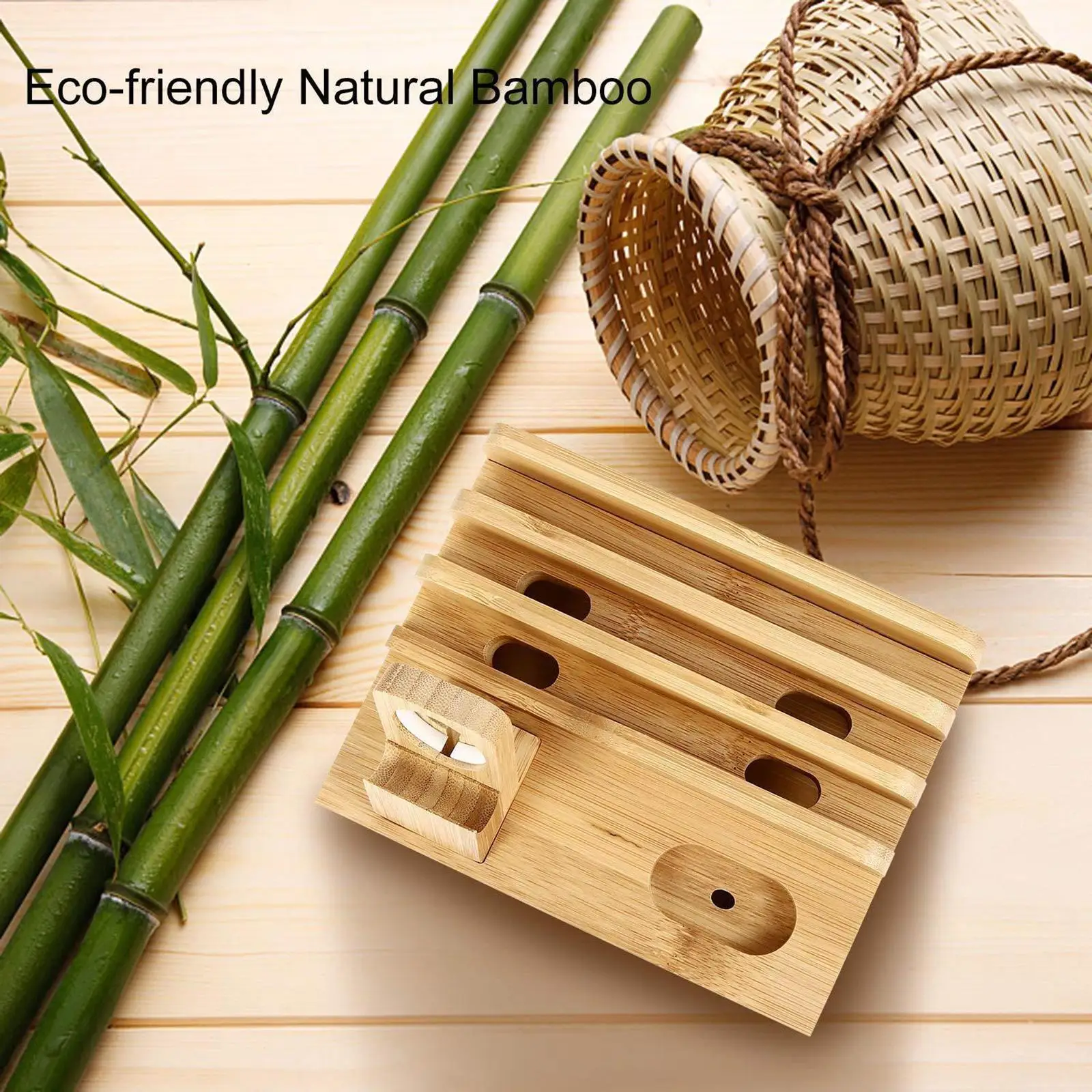 

Compatible for Stand iWatch Bamboo Wood Charging Dock Charge Station Stock Cradle Holder Compatible for iWatch