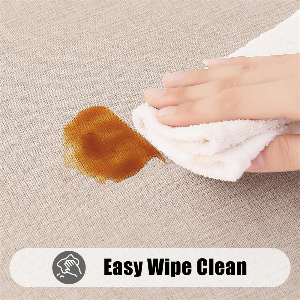 Homaxy غطاء طاولة قابل للغسل للمطبخ الطعام مستطيل مفرش المائدة فو الكتان مفرش طاولة مقاوم للماء قابل للمسح النسيج مفرش المائدة #3