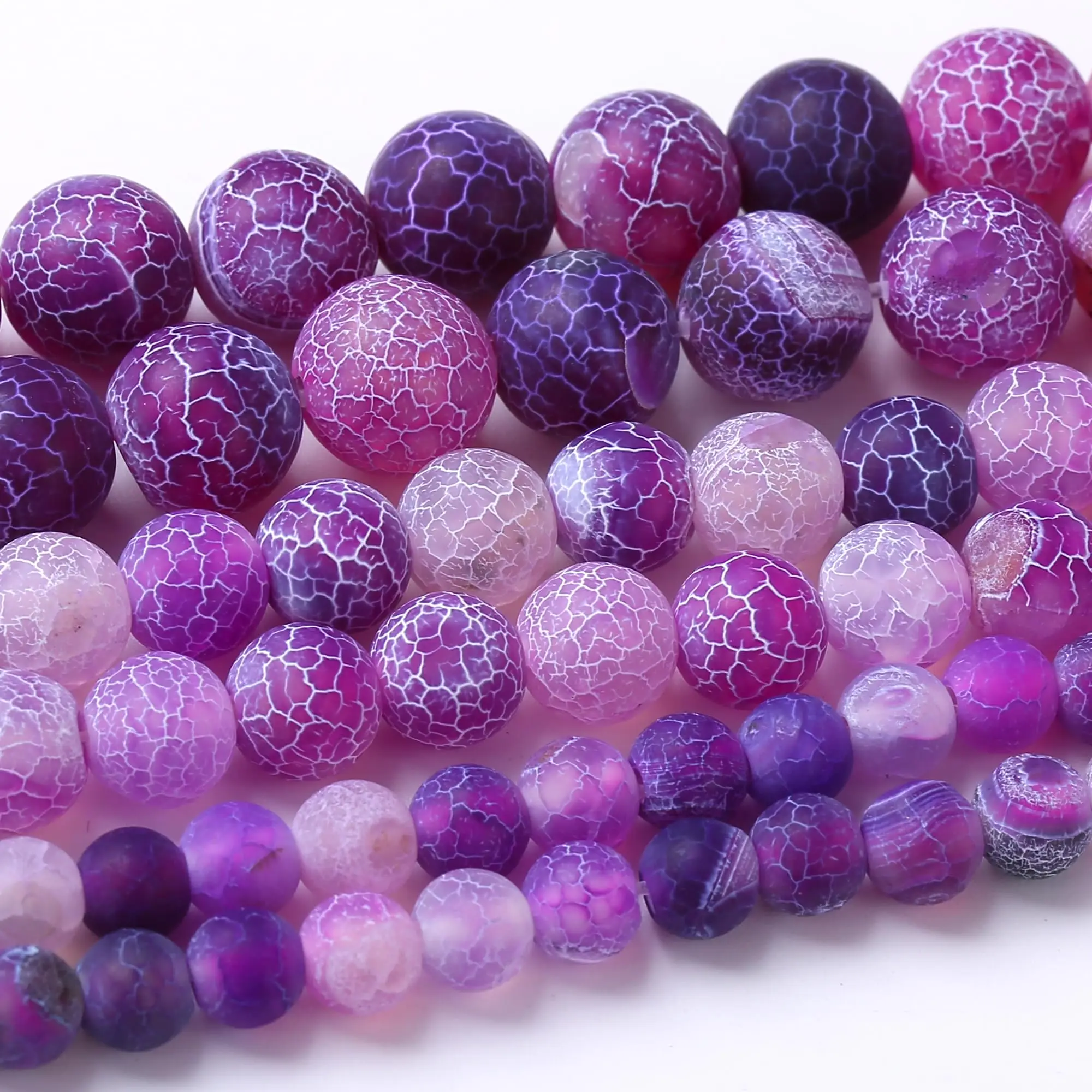 Natursteinperlen, 4–12 mm, lila, gebrochen, rund, lose Distanzperlen für Schmuckherstellung, DIY-Armbänder, Ohrringe, Zubehör