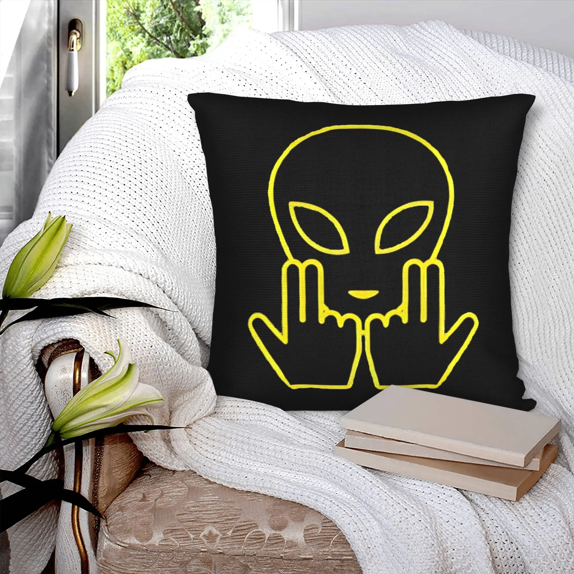 French Rapper Jul Skull Cushion Cover 40x40cm  Velvet Cute Pillow Case Decoration Salon