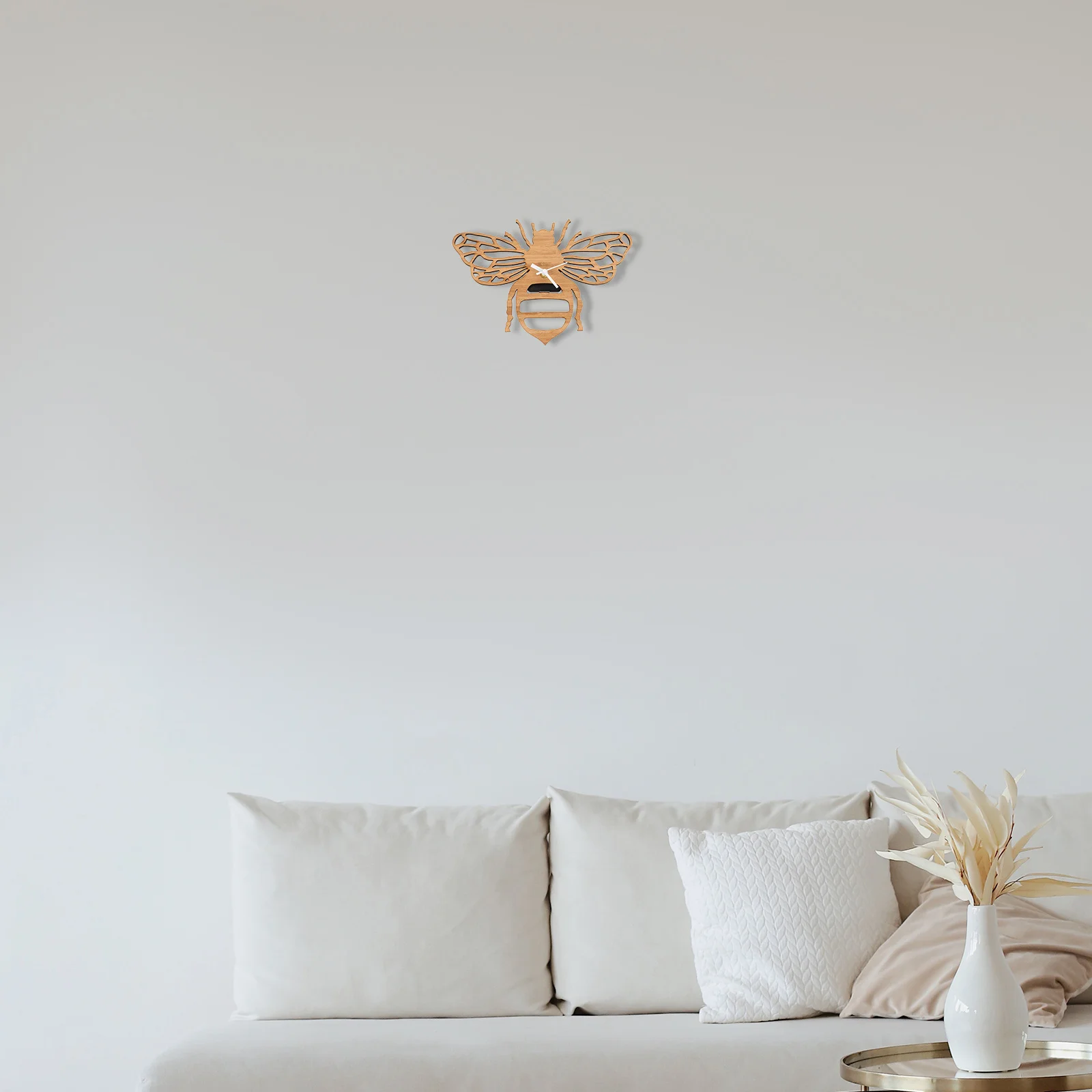 

Bamboo Wood Bee Wall Clock Silent Non Ticking Decorative For Bedroom Living Room Office Home Kids Room Wall Hanging Clock