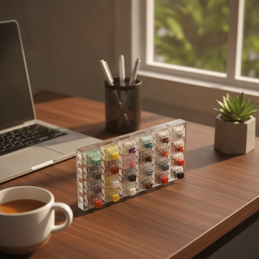 Mechanical Keyboard Switch Tester Clicky Switch Tester with Acrylic Frame Hardware Tactile Affordable for Desk, Workbench