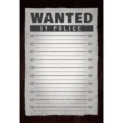 Police Lineup Height Charts Wanted by Police Spy Agent Theme Party Decor Banner Photography Backdrop Mugshot Measurements Poster