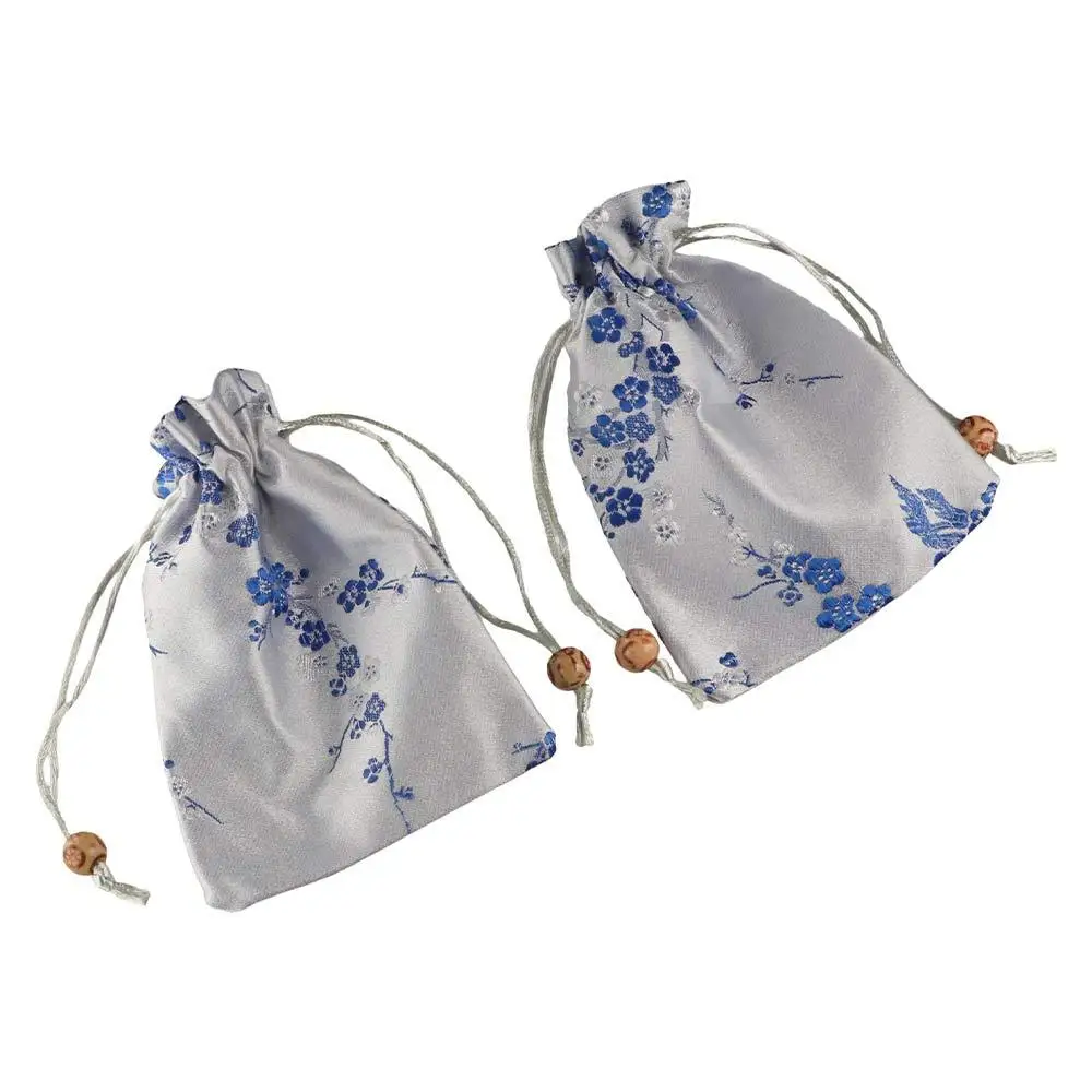 Antique Satin Storage Bag Embroidered Drawstring Drawstring Gift Bag Candy Bag Tie Jewelry Packaging Bag Ladies