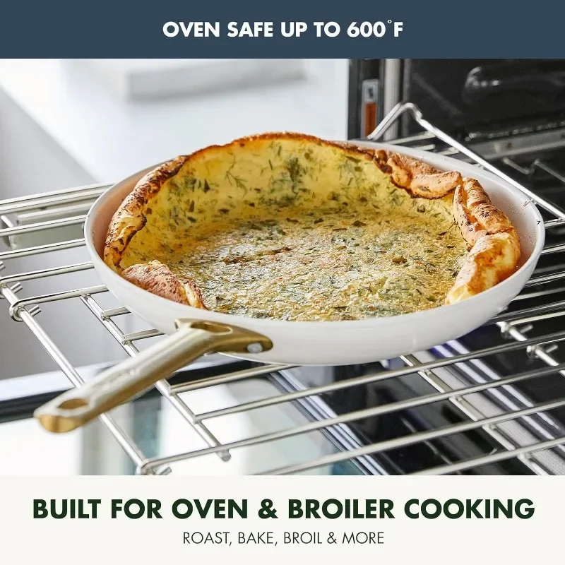 GreenPan Frying Pan Set Induction Cooker Friendly Ceramic Non-Stick Hard Anodized Frying Pans Dishwasher and Oven Safe