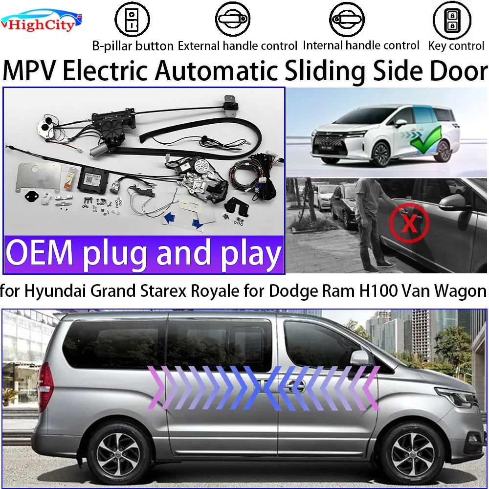 for Hyundai Grand Starex Royale for Dodge Ram H100 Van Wagon Smart Auto Electric MPV Power Sliding Door Left Right Retrofit Kit