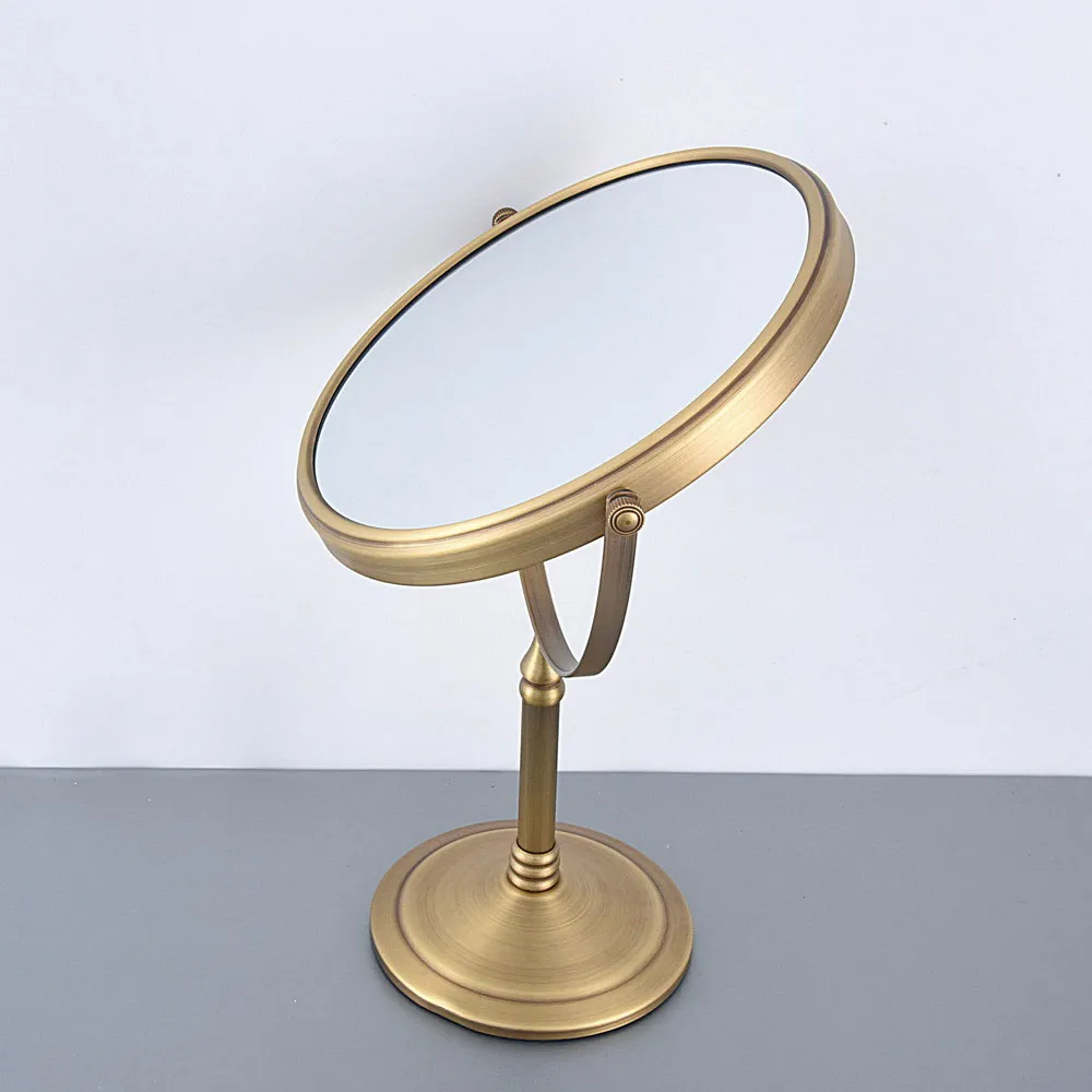 Makeup Mirror 8 inch Brass 3X/1X Magnifying Mirror Antique Brass Double Side Cosmetic Mirror Desktop Table Mirror Vanity Lba640