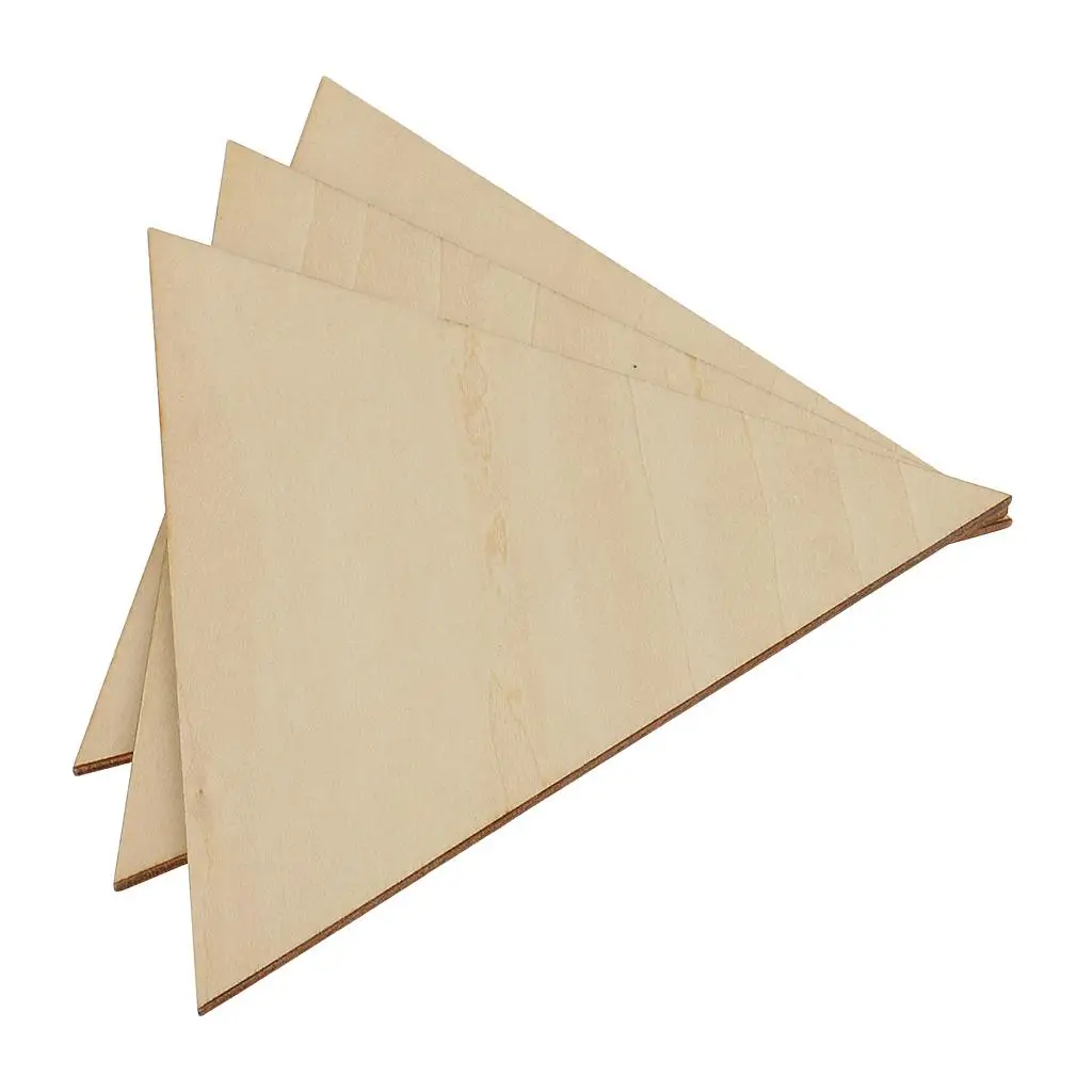 Unfinished Triangle Wooden Slices Triangle Cutout 1/9 Inch Thickness