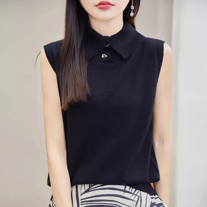 

Loose Women's Woolen Vest Guangzhou Thirteenth Fac Design Sensation Layering Faionable Collared mid Autumn ential