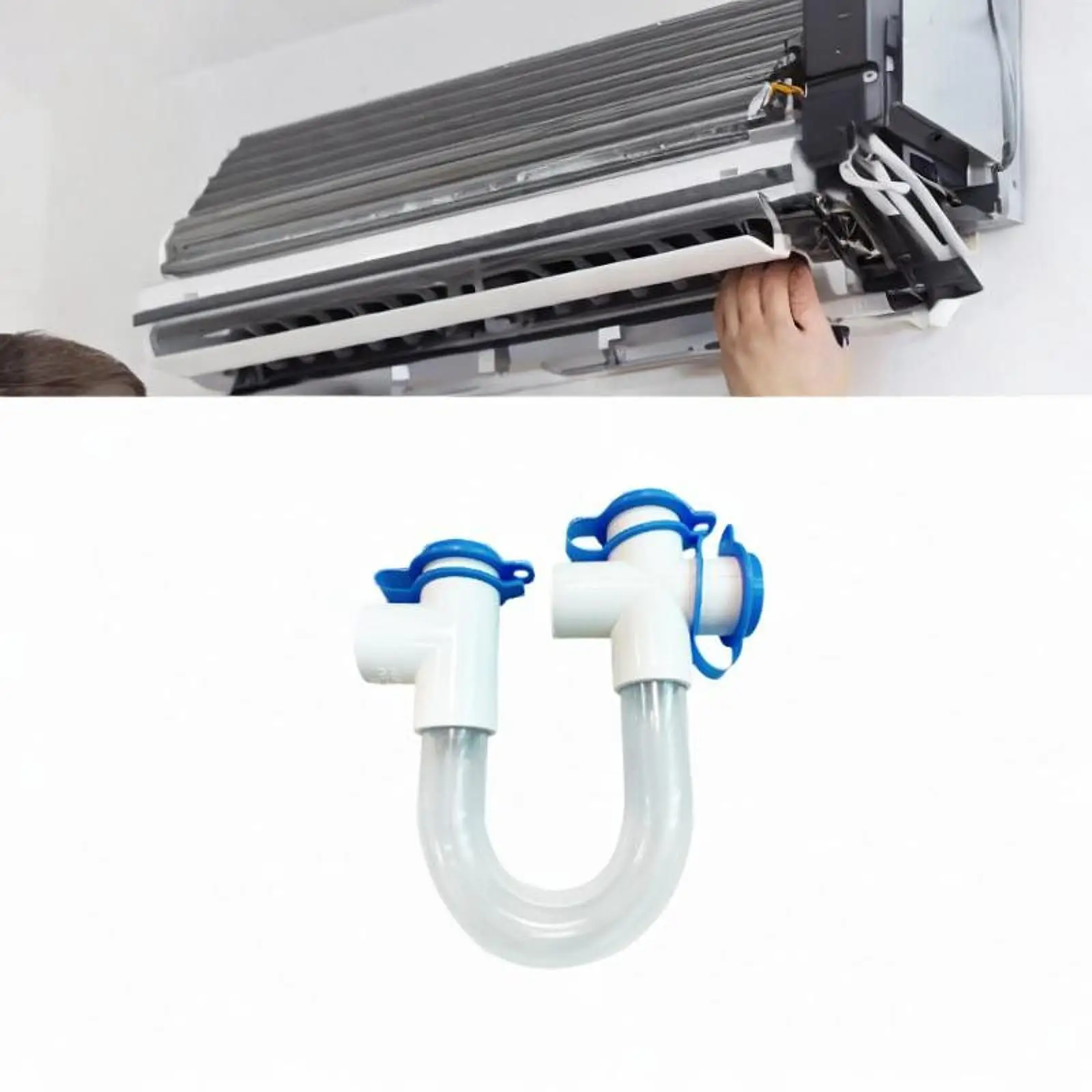 Transparent PVC U Condensate Trap with Cleaning Brush Efficient Air Conditioner Accessory for HVAC Drain and Garage Use