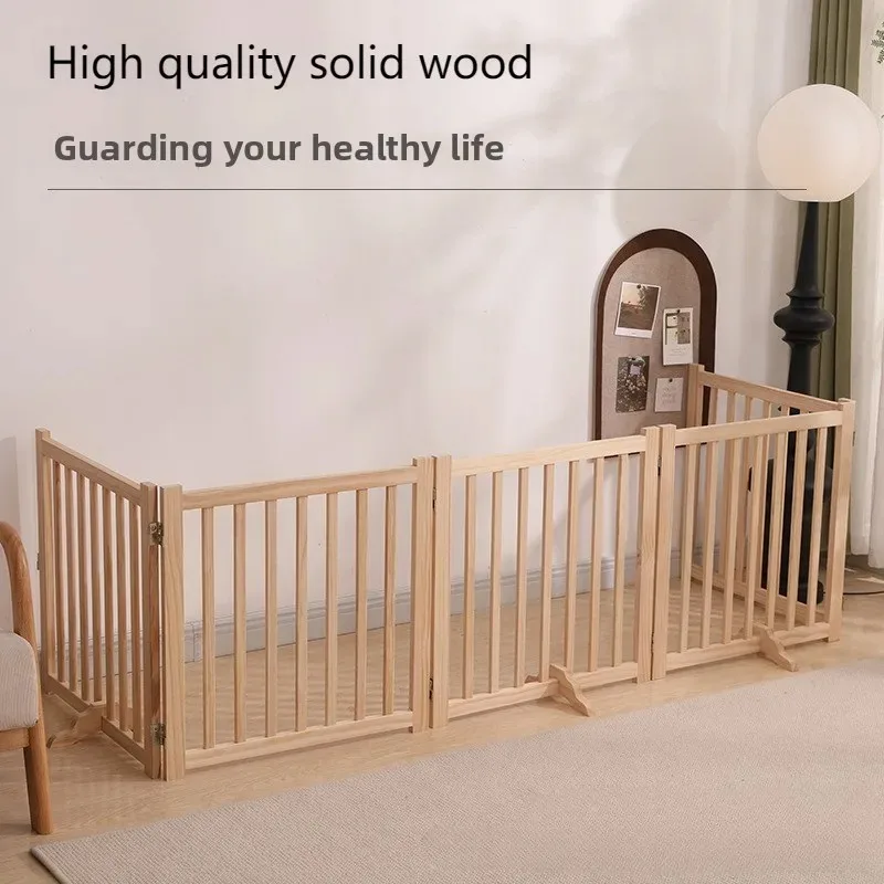 

Solid Wood Pets Fence Indoor Puppy Dog Playpen Splicing Isolation Dogs Fences Small Dogs Folding Partition Bars Pet Supplies
