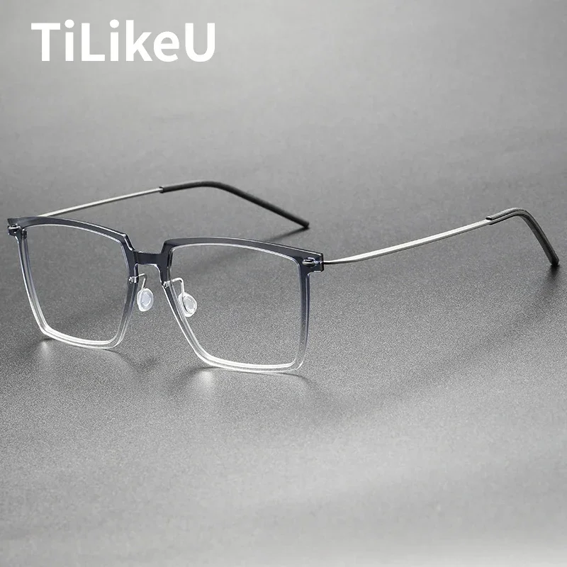 

Nordic Style Screwless Simple Design 6.3g Ultra-light Eyeglasses Frame Retro Square Titanium Optical Glasses for Men and Women