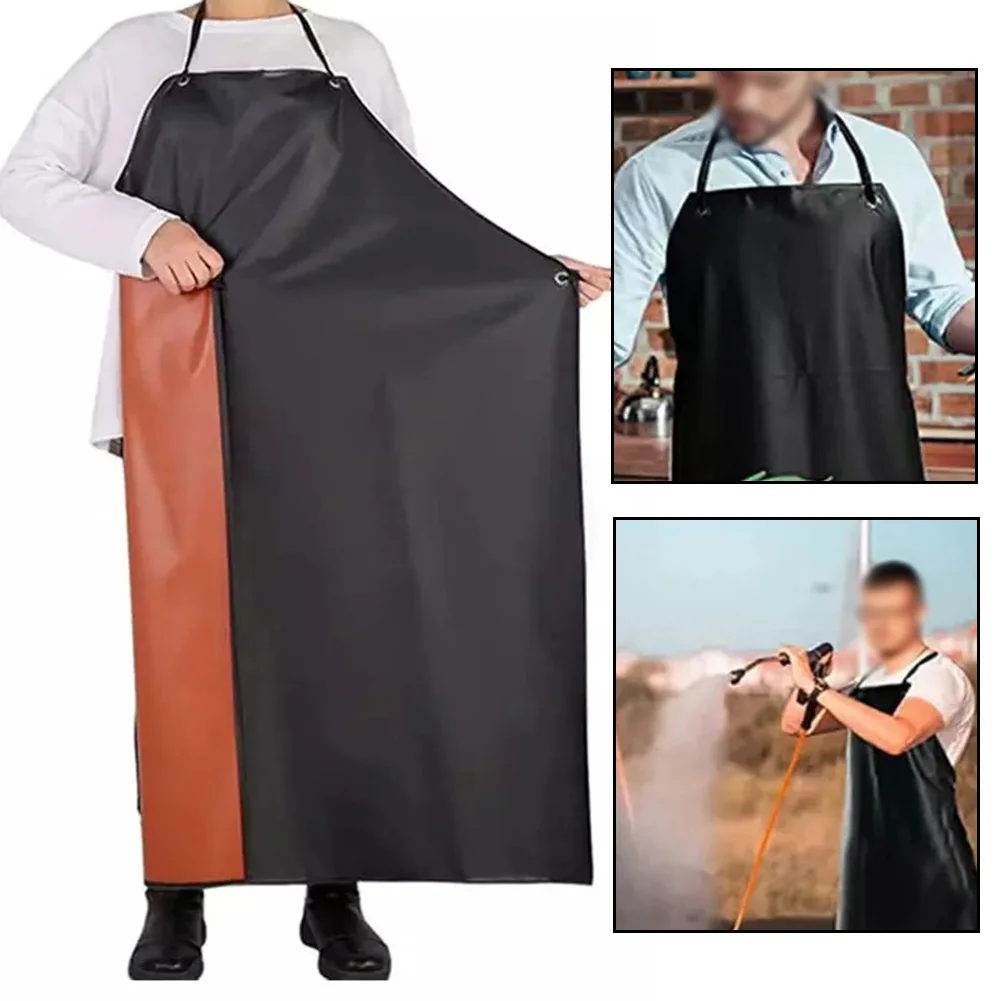 Work Cloth Butcher Apron Fish Waterproof Vinyl Resistant Rubber Labor Protection Apron Lab Use For Resist Chemicals Detergents