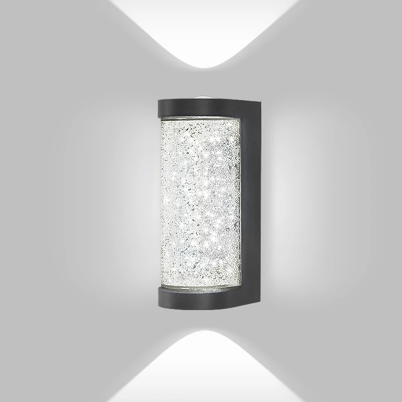 

European luxury Crystal Waterproof Wall Lamp Outdoor Garden Courtyard Indoor Living Room Corridor Decoration LED Night Light