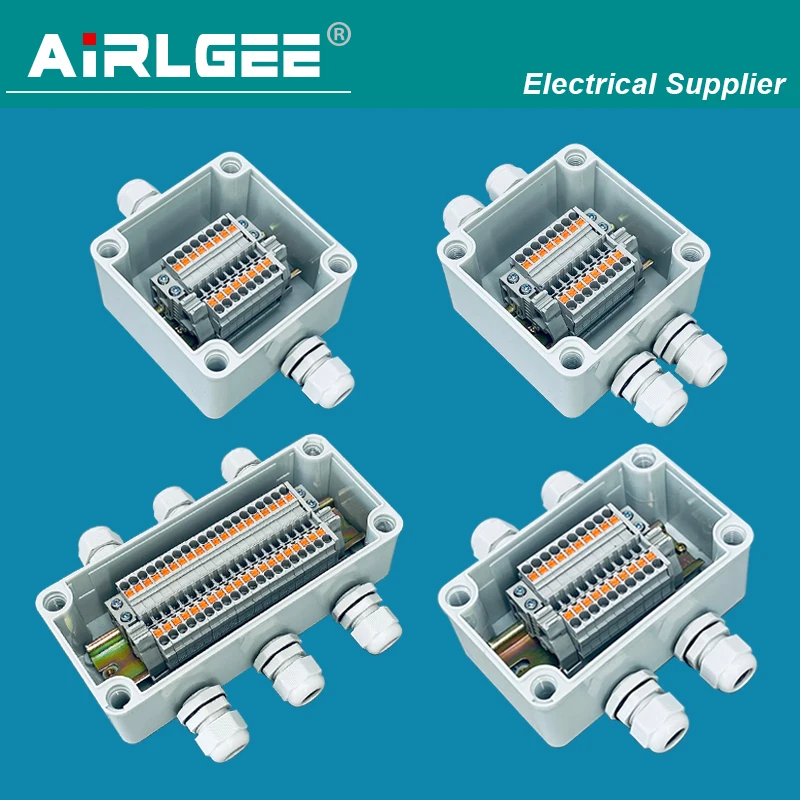 Customized Open Hole AG Waterproof Junction Box IP67 Sealed Case Enclosure Outdoor Power Electrical Distribution Terminals Box