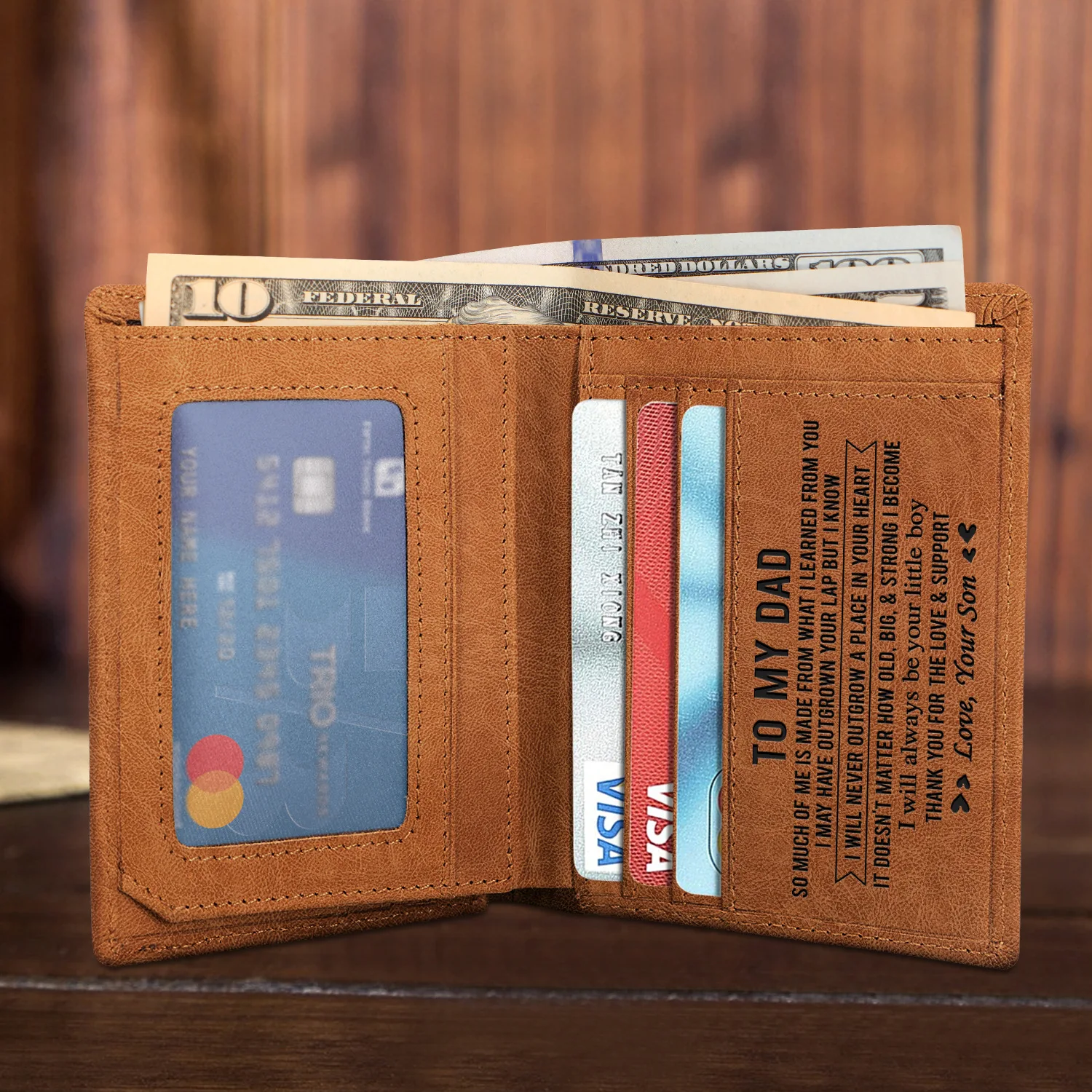 Hot-selling Retro Vertical Wallet Storage Bag European and American Men's Banknote Holder English version