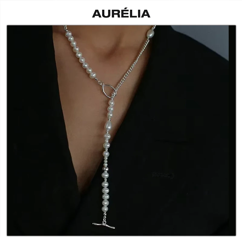 

Europe America Freshwater Pearl Splicing Chain Long Necklace Women Top Quality Jewelry Charm Gift Trend