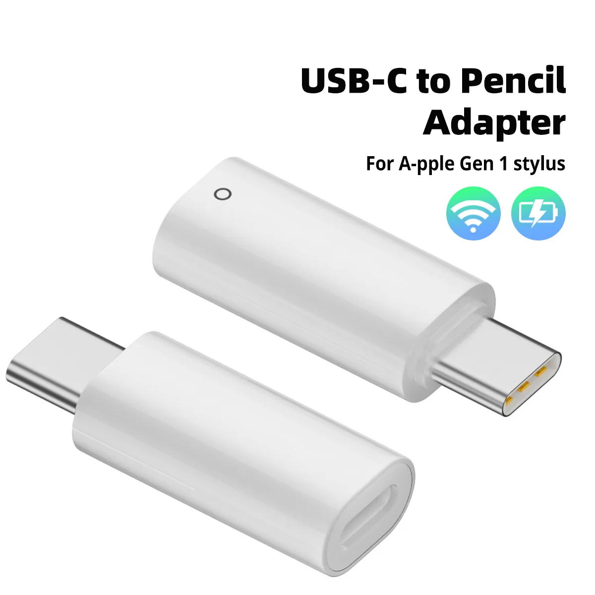 Адаптер для зарядки стилуса Apple Pencil 1-го поколения с Bluetooth-парой iPad 10-го поколения типа C для зарядки Lightning Female Адаптер для зарядки стилуса Apple Pencil 1-го поколения с Bluetooth-парой iPad 10-го поколения типа C для зарядки Lightning Female