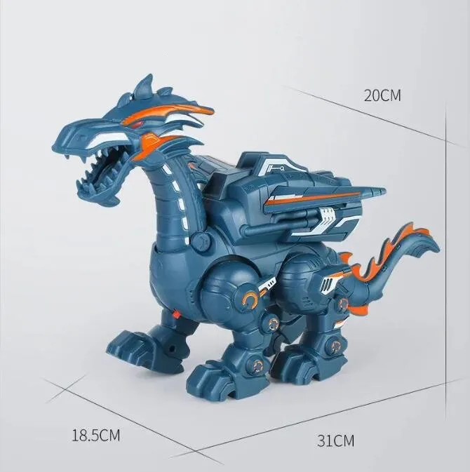 Large Electric dinosaur Spray Mechanical Dinosaurs Toy Walking Spray Dinosaur Robot With Light Sound Mechanical Dinosaurs Model