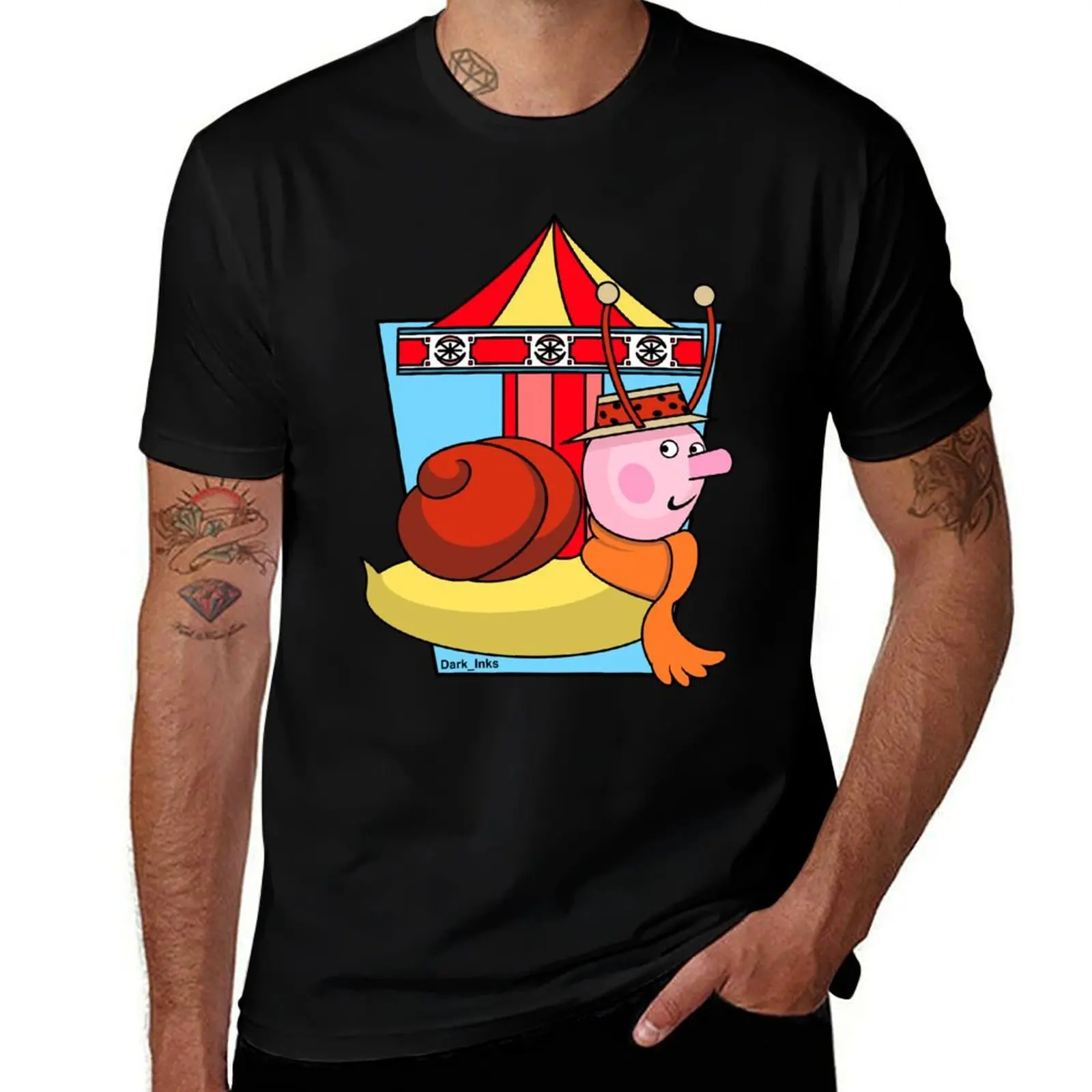 

Brian the Snail - Magic Roundabout T-Shirt blue archive cute tops heavyweights summer top t shirt men 100℅ cotton
