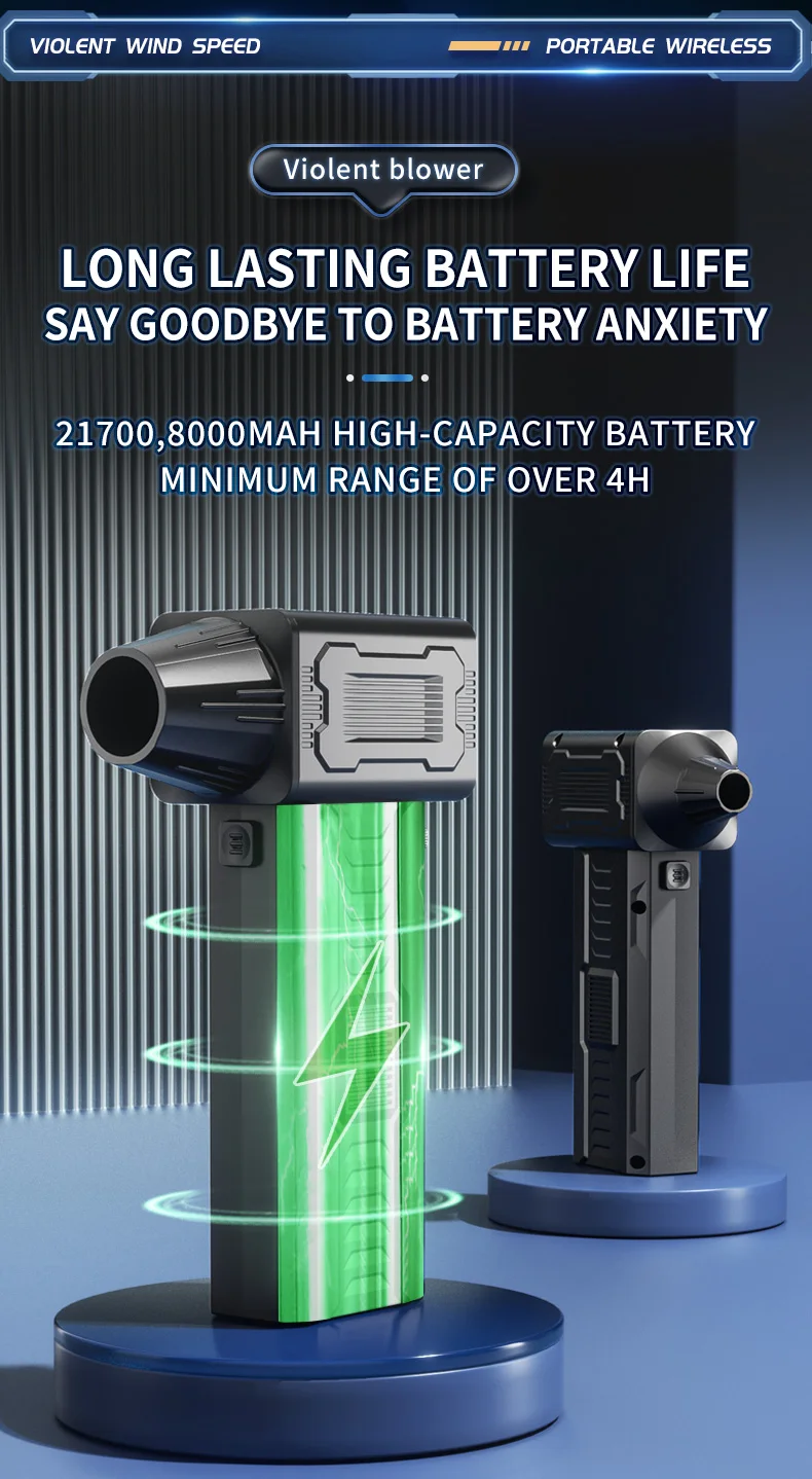 140000RPM Mini Turbo Jet Fan Brushless Motor Handheld Duct Fan 52M/S Portable Turbo Fan  with Power Display Car Keyboard Cleaner