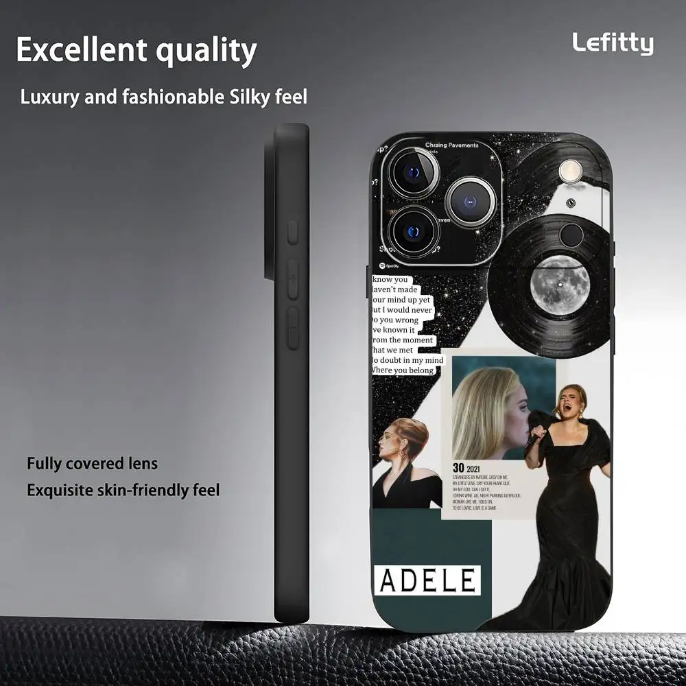 A-Adele Adkins coque de téléphone à la mode pour IPhone 17 16 15 14 13 12 11 Pro Max Plus Mini coque souple givrée noire Funda