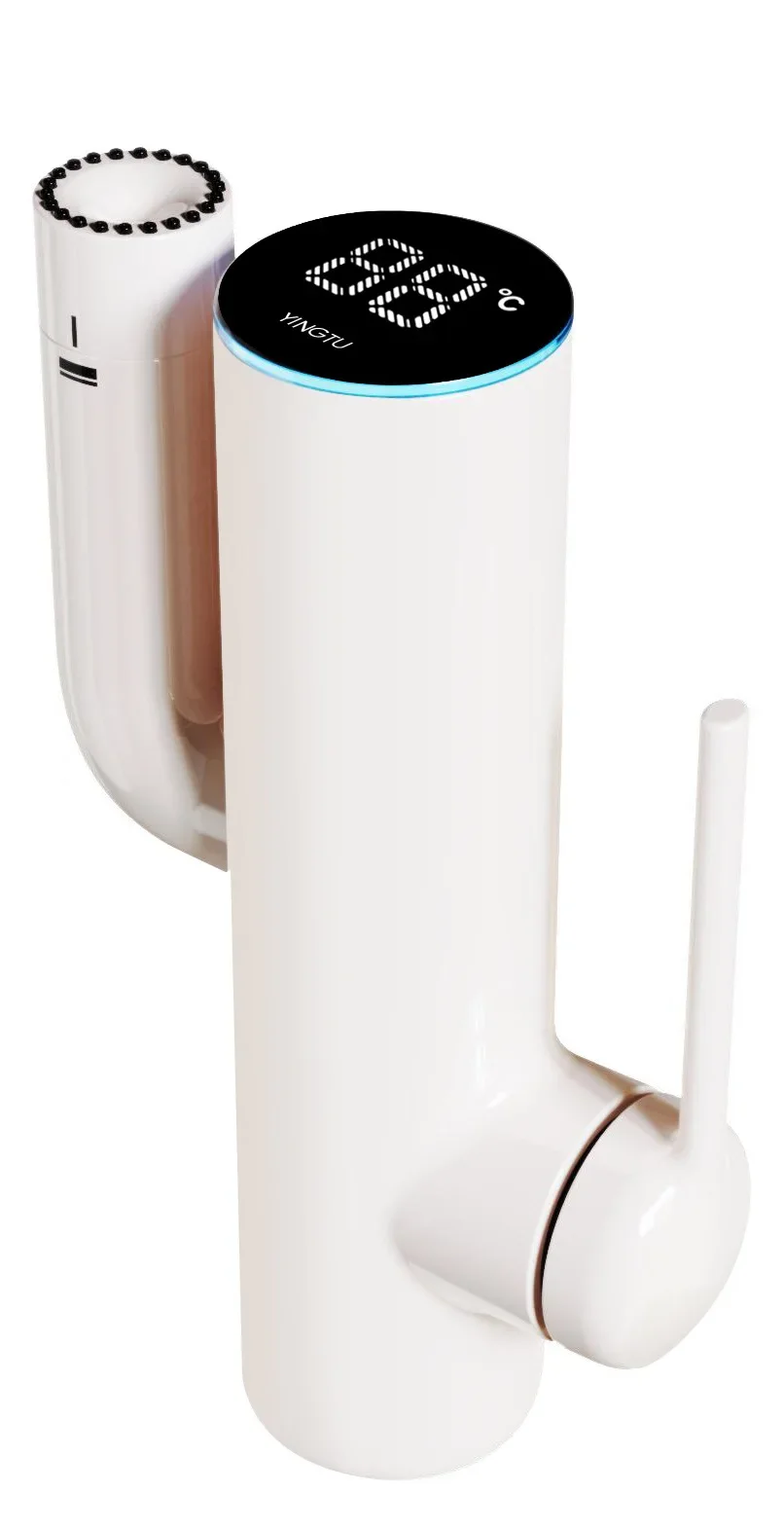 Pink Bathroom Basin Faucet with Digital Display Rotating Water Mixer Tap