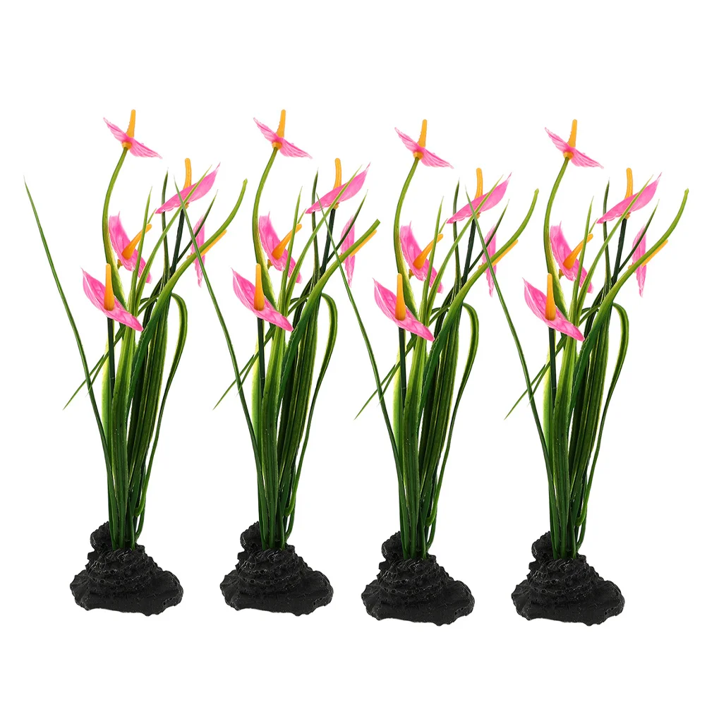 

4Pcs Creative Design Fake Plant Decor Food Dish Flower Restaurant Decoration Long Service Life Good Materials Fake Flower