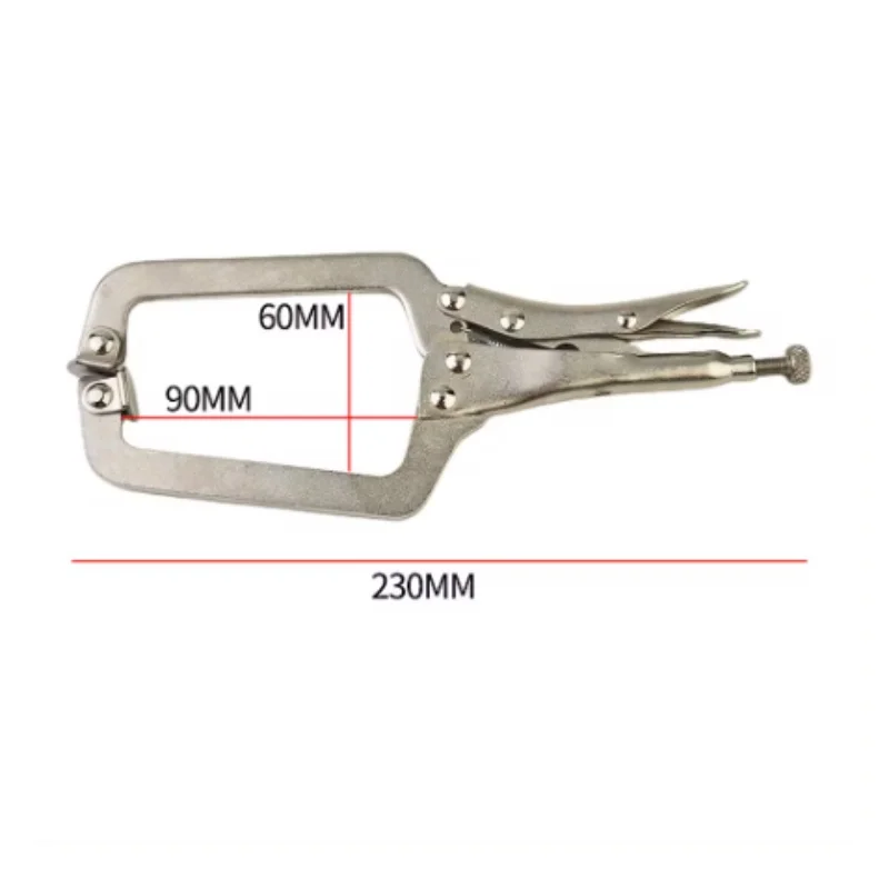 1Pcs C Clamp Locking Pliers 23cm Vise Grip Welding Steel Locking Woodworking Grip Tenon Locator Adjustable Vise Jaw Hand Tools