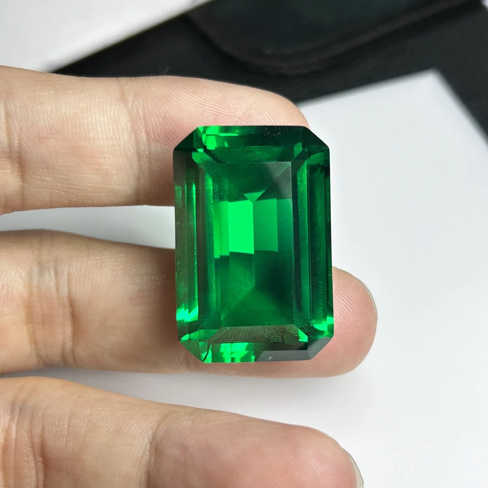 

Meisidian Octagon 20X30MM 60 Carat Large Size Lab Created Grown Green Emerald Gemstone