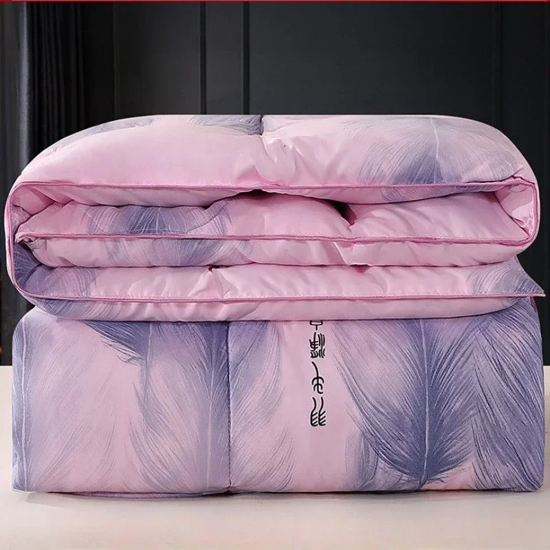 Lightweight Comfortable Down Duvets White Goose Velvet Winter Quilts Core Double Family Single Dormitory Warm Down Comforter #3