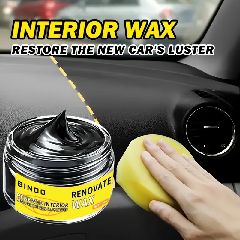 Black Universal Car Wax Paste: Dashboard Nano Crystal Coating, Interior Shine, Tire Protection & Oxidation Removal